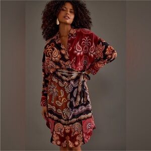 Farm Rio Printed Mini Shirt Dress